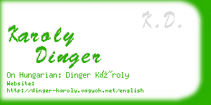 karoly dinger business card